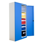 St�lskab FS210 inkl. 4 hylder 1980x1000x440mm hvid/bl�