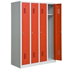 Garderobeskab KS340 4/1, gr�/r�d