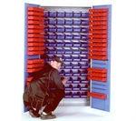 St�lskab med 232 plastbokse H:1990B:1000D:435mm