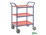 Bakkevogn, 3 plastbakker, bl�/r�d