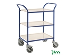 Bakkevogn, 3 plastbakker, bl�/hvid