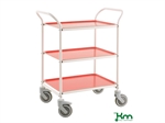 Bakkevogn, 3 plastbakker, hvid/r�d